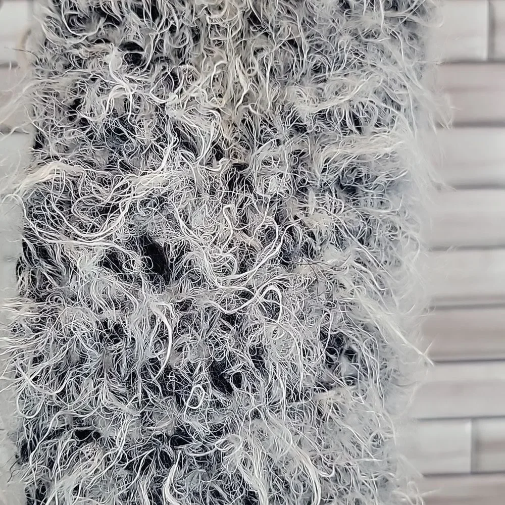 Unbranded black and white eyelash scarf One Size